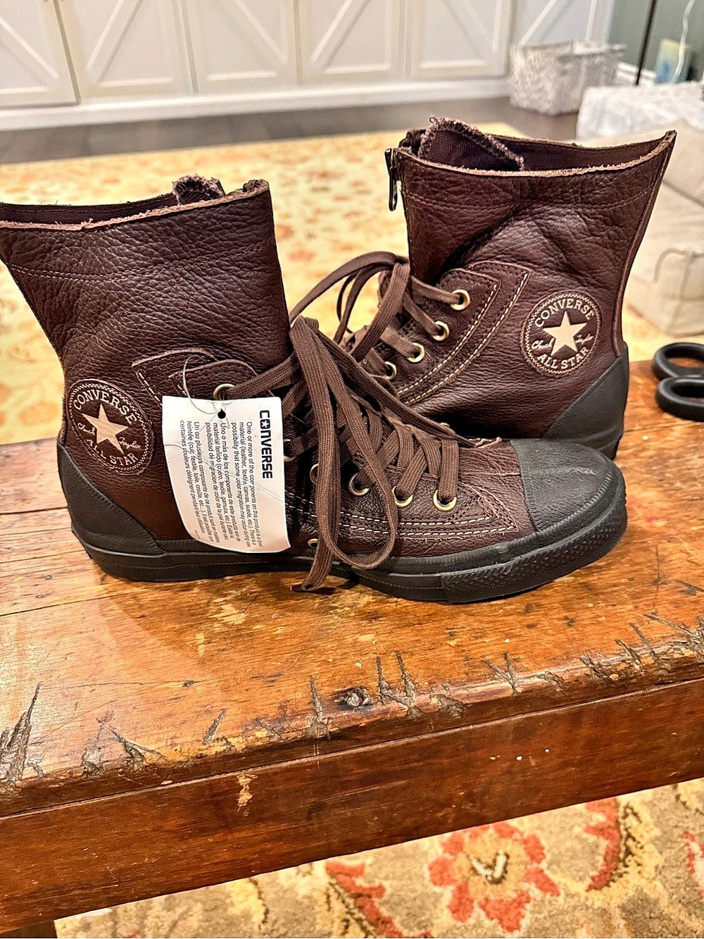 Converse Chuck Taylor All Star Leather Combat Boots Brown